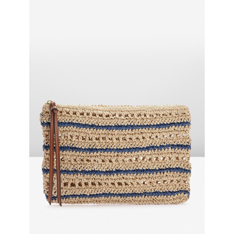 MANGO Basket Weave Purse Clutch