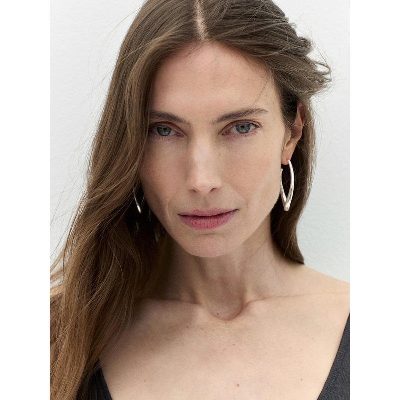 MANGO Oval Drop Earrings