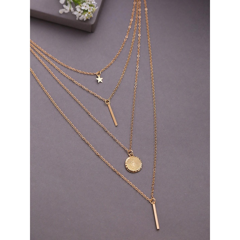 SOHI Gold-Plated Layered Multi-Layered Chain