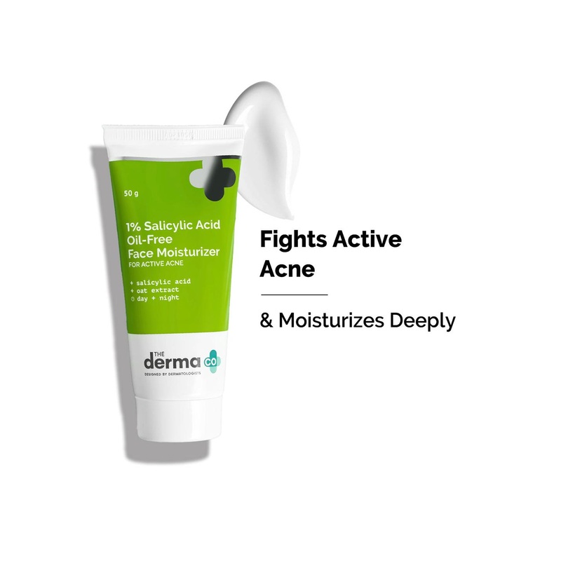 The Derma co. 1% Salicylic Acid Oil-free Moisturizer With Oat Extract For Active Acne- 50g