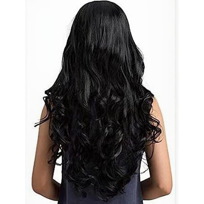 VIEWS Women Black Curly Clip-In Locks Hair Extension 22 inch