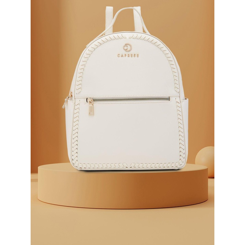 Caprese Ramani Women White Small Backpack