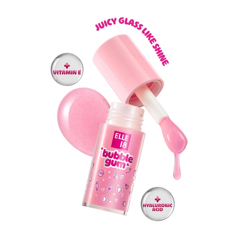 ELLE 18 Bubblegum Pigmented Lip Gloss Jelly for Fuller Lips 5ml – Grape