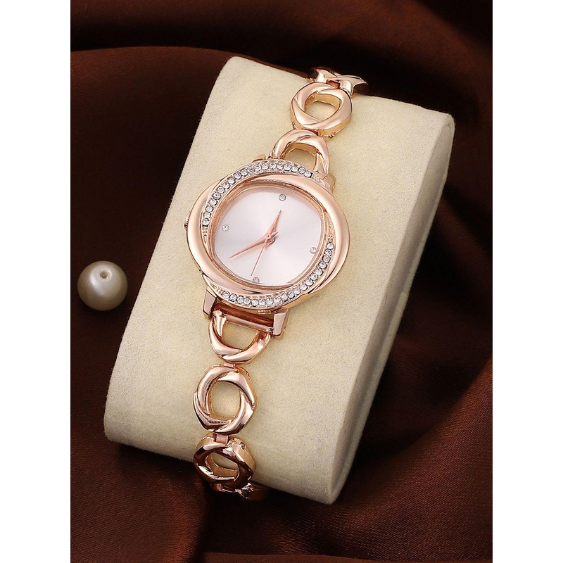 HAUTE SAUCE  Women The Luraith-Gem Round Watch Champayne Gold