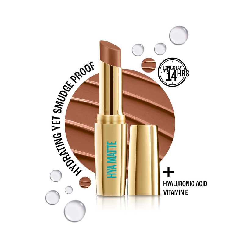 Lakme 9to5 Hya Matte Hydrating Smudgeproof Lipstick Lasts 14Hr 3.6g – Coffee Break NM4
