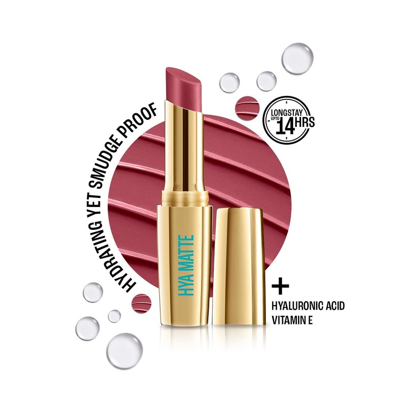 Lakme 9to5 Hya Matte Hydrating Smudgeproof Lipstick Lasts 14Hr 3.6g – Workday Rose BM3