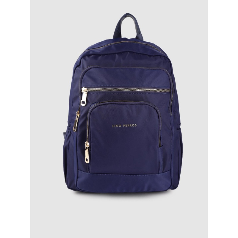 Lino Perros Women Navy Blue Solid Backpack