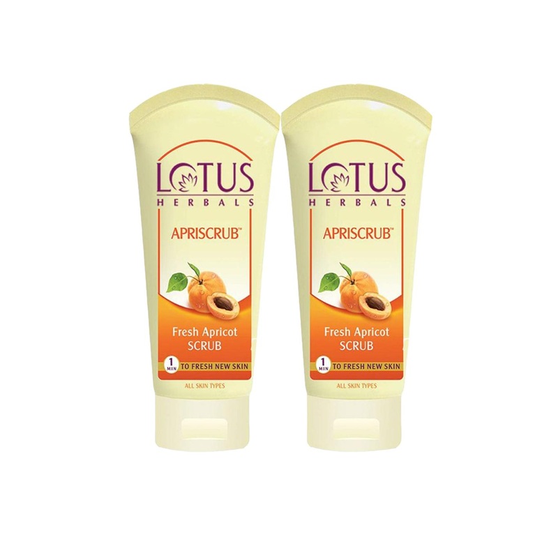 Lotus Herbals Set Of 2 Apriscrub Fresh Apricot Face Scrub- 100g Each