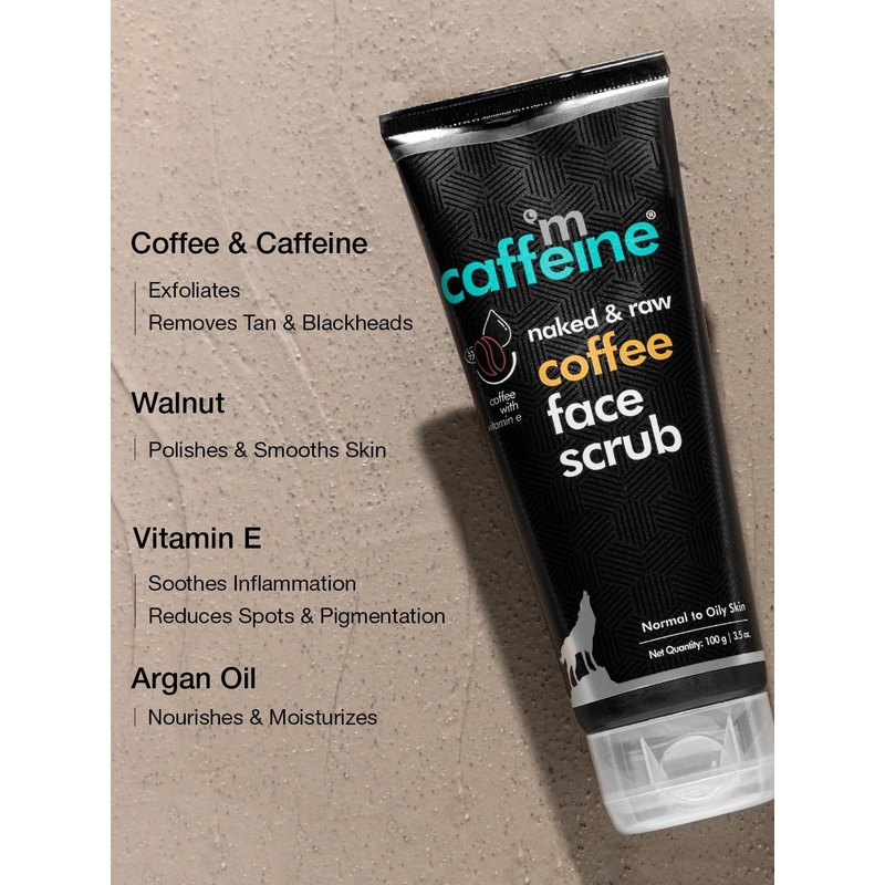 MCaffeine Coffee Exfoliating Face Scrub for Fresh & Glowing Skin- Removes Tan & Blackheads