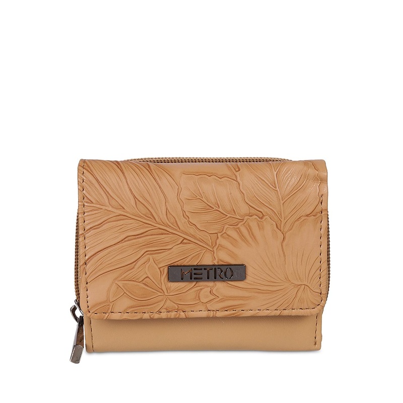 Metro Women Self Design Zip Around Wallet