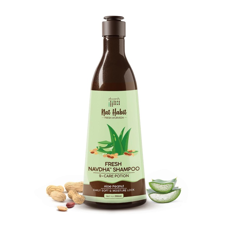 Nat Habit Aloe Peanut Daily Use Navdha Shampoo for Soft & Moisturized Hair – 250ml