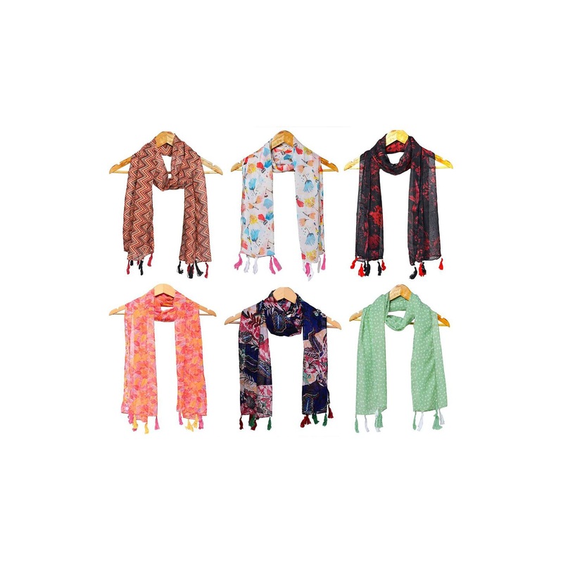 StoleVilla Pack of 6 Women Printed Stole