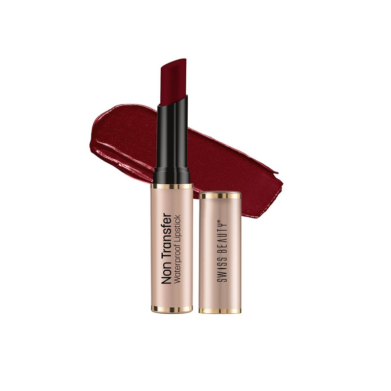 SWISS BEAUTY Non Transfer Water Proof Lipstick- Wine Red 410