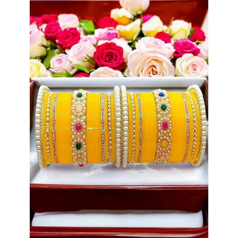 Weuva Love We Craft Gold-Plated Chuda Stones Studded Bangle