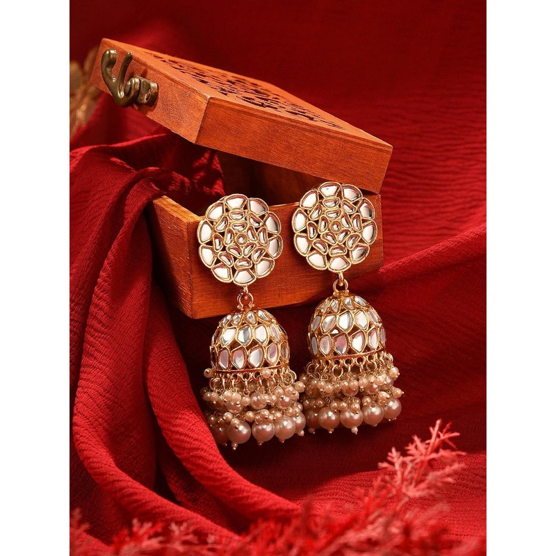 Zaveri Pearls Gold Plated Contemporary Jhumkas