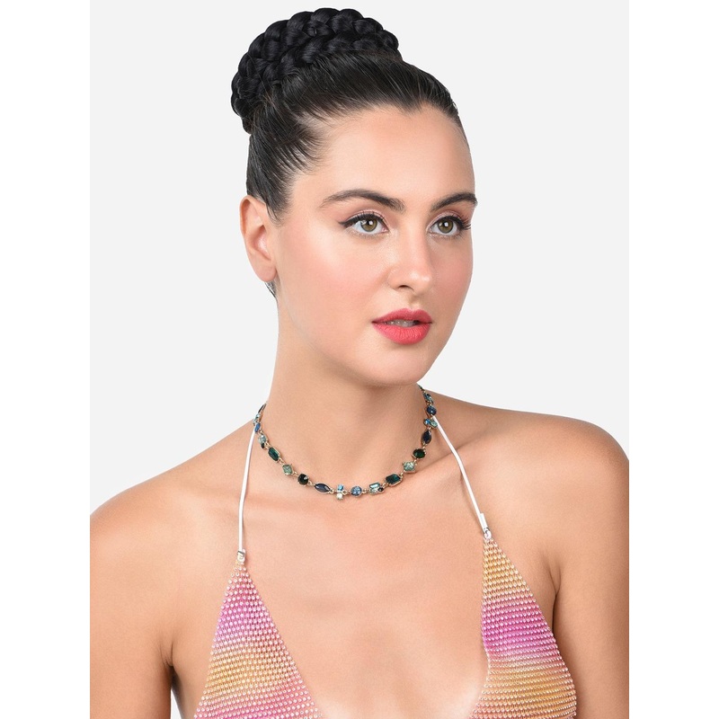 Zaveri Pearls Stone Studded Gold-Plated Choker Necklace