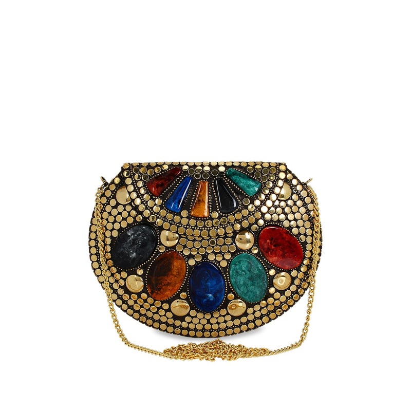 Anekaant Multicoloured Textured Clutch
