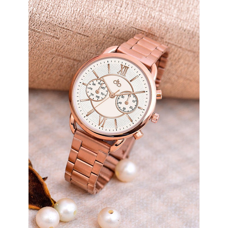 DressBerry Women Textured Dial & Reset Time Analogue Watch HOBDB-274-RG