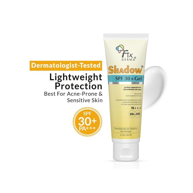 FIXDERMA Shadow Sunscreen SPF 30+ Gel For Oily Skin with PA+++ Protection – 75g