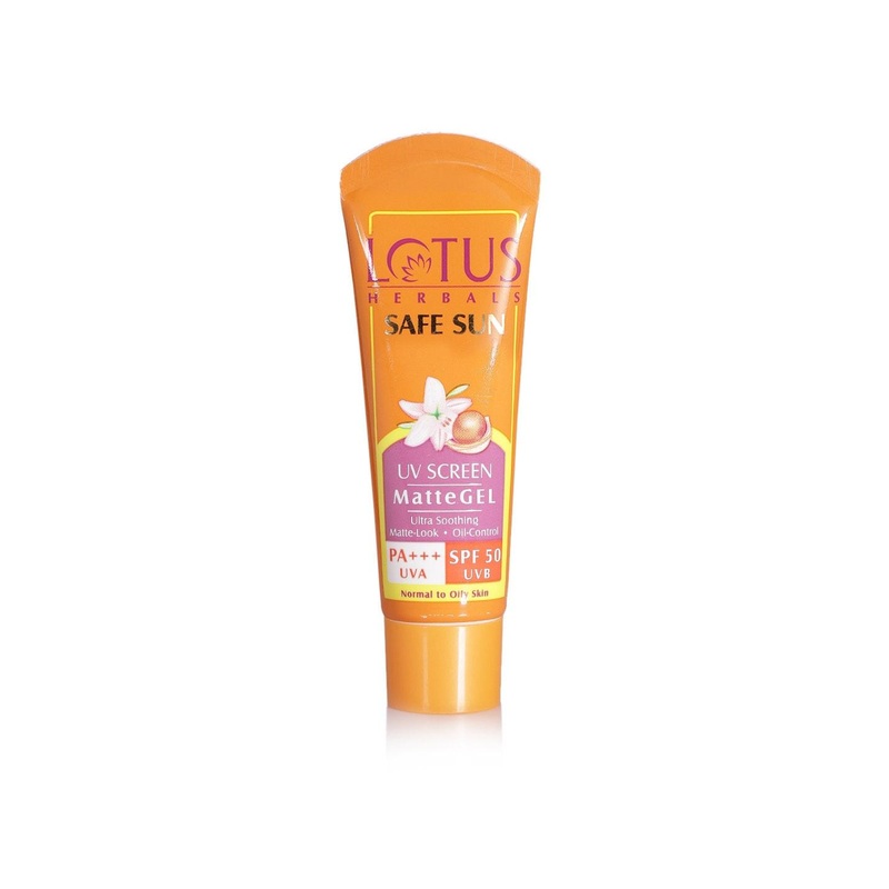 Lotus Herbals Unisex Safe Sun SPF 50 UV Screen MatteGel Sunscreen – 30 g