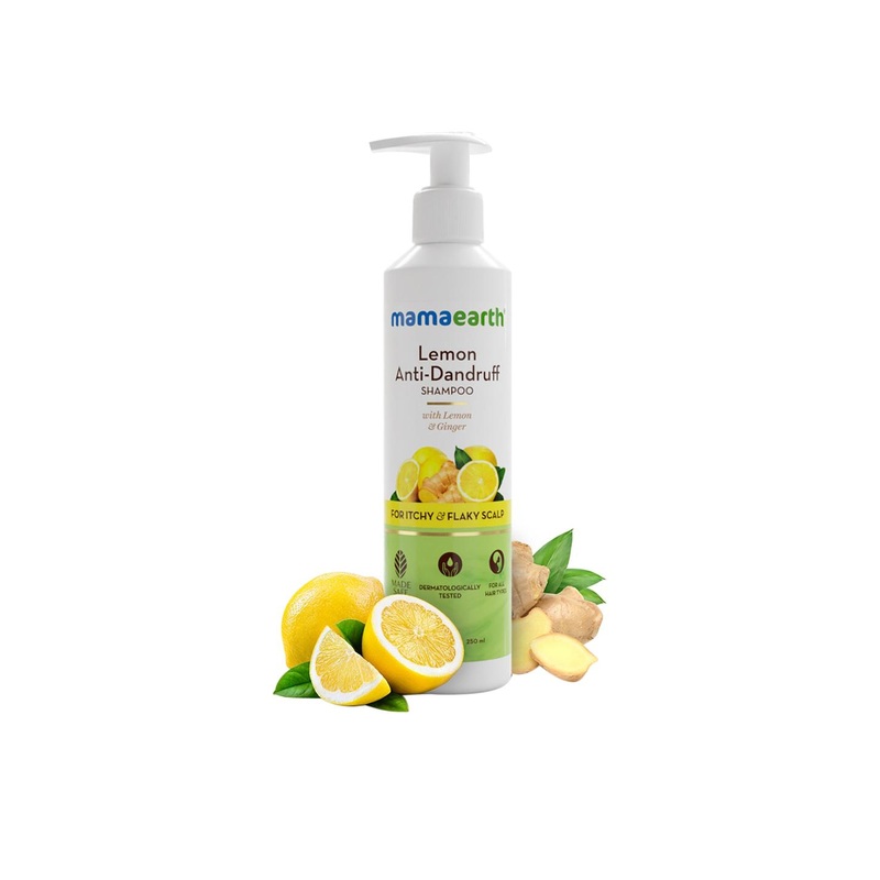 Mamaearth Lemon Anti-Dandruff Shampoo with Ginger for Itchy & Flaky Scalp – 250ml