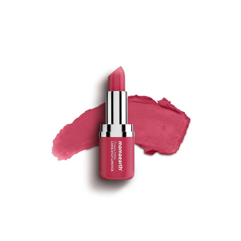 Mamaearth Murumuru Butter and Vit-E Creamy Matte Long Stay Lipstick- Rosewood Pink- 4.2g