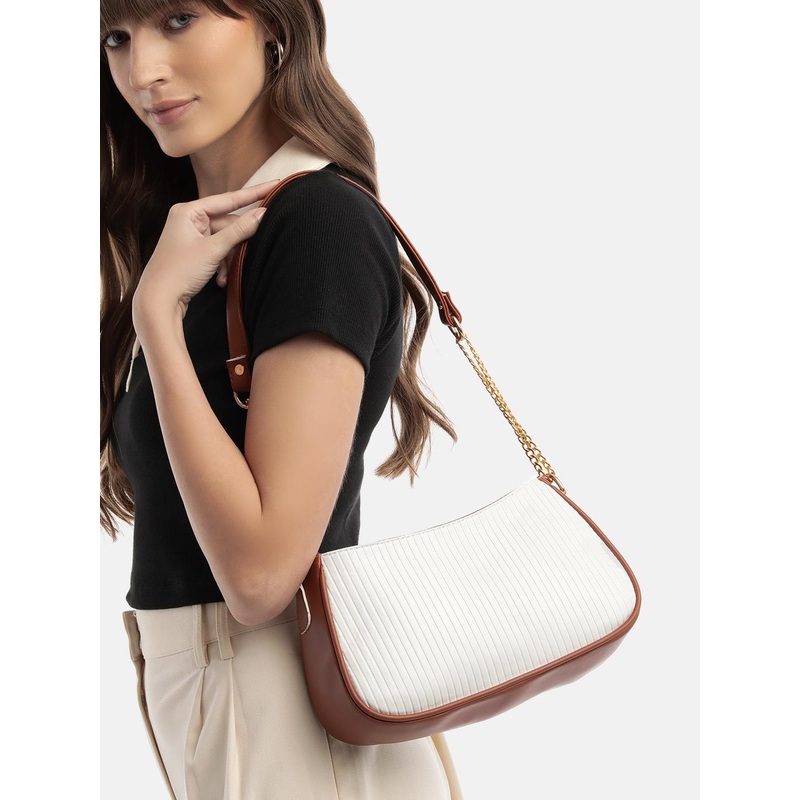 Mast & Harbour Striped Shoulder Bag