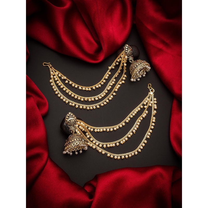 aadita Gold Contemporary Drop Earrings