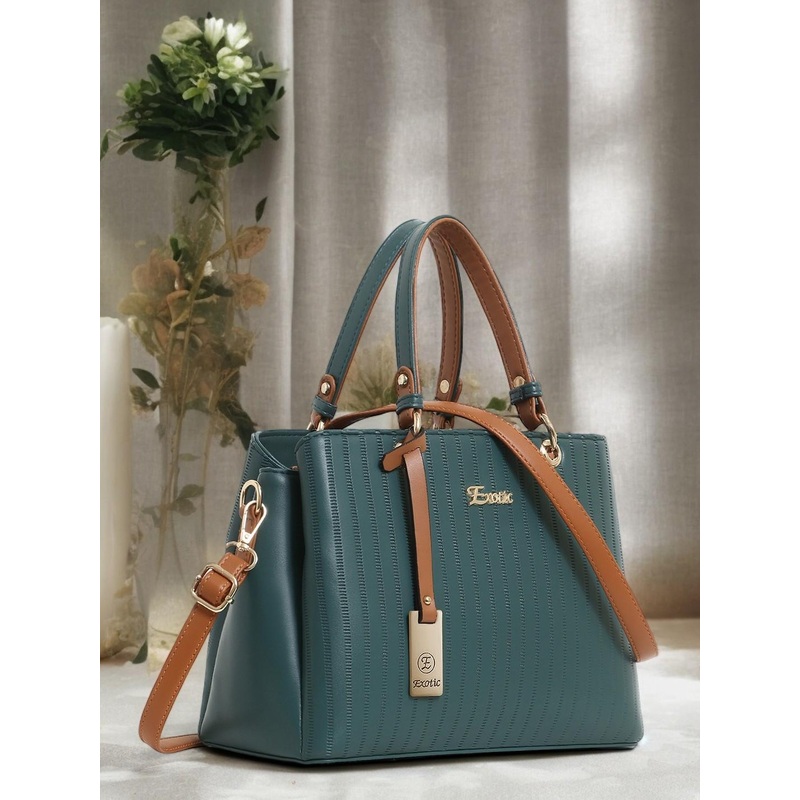 Exotic Textured PU Structured Handheld Bag with Tasselled