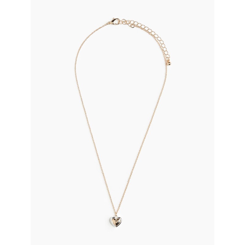 H&M Two-tone Heart-Pendant Necklace