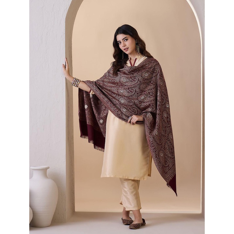 HK colours of fashion Women Woven Design Ethnic Motifs Stole