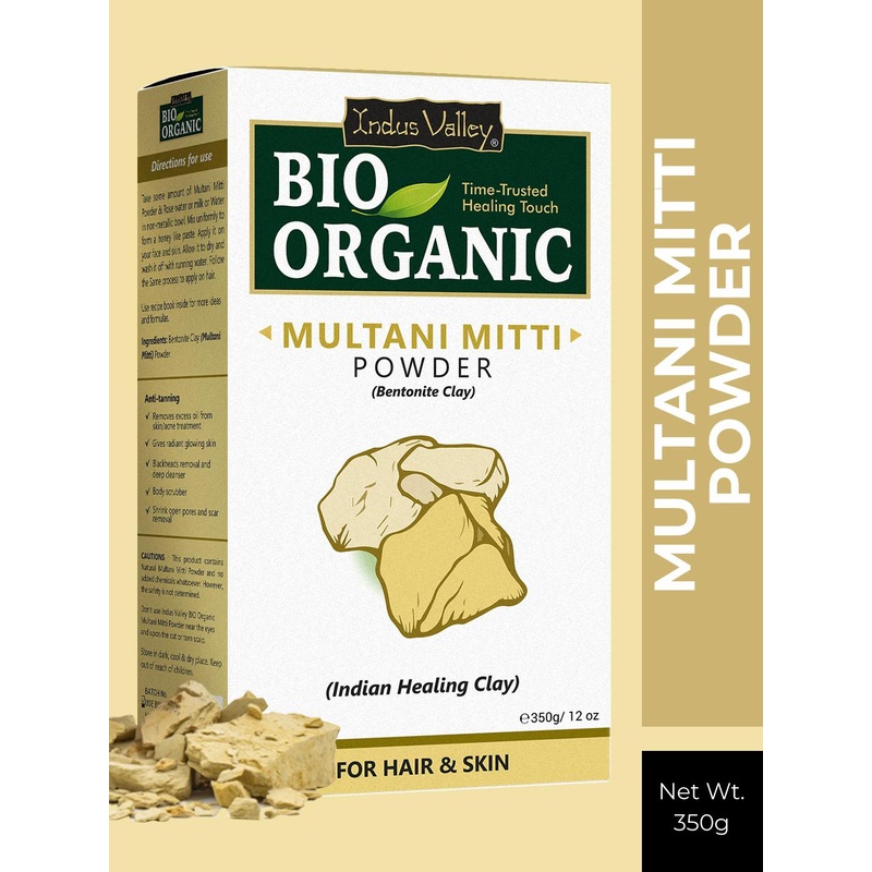 Indus Valley BIO Organic Pure Multani Mitti Powder – 350 g