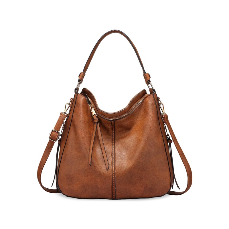 Mast & Harbour Tan PU Bucket Hobo Bag