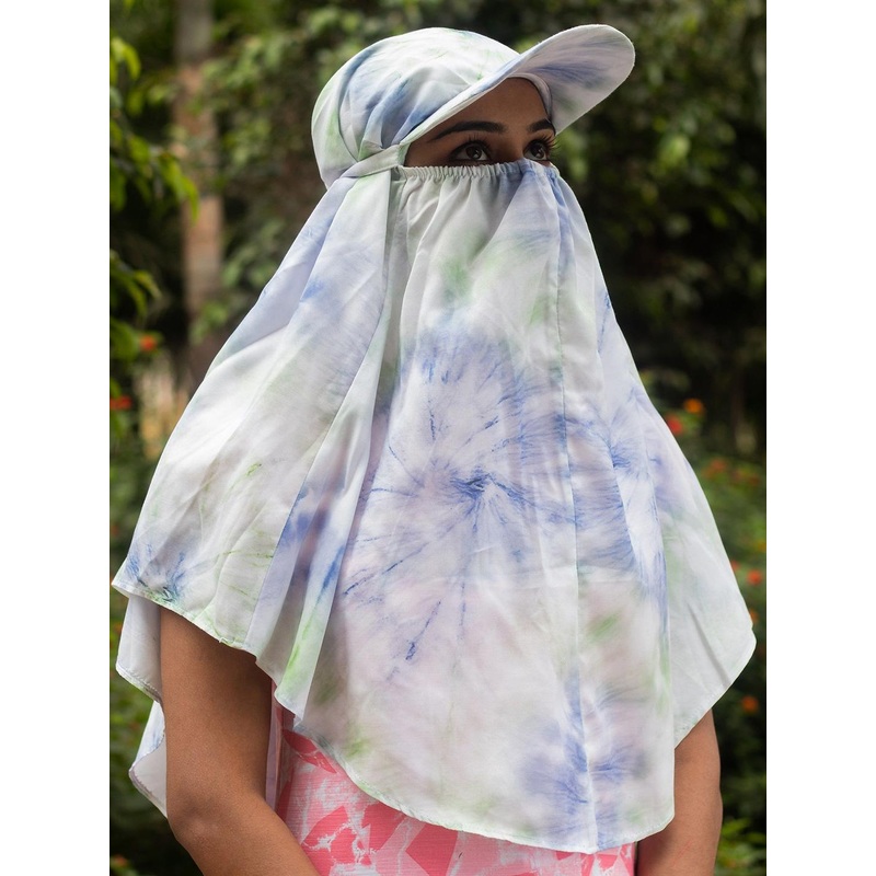 SHINE N SHOW Women Printed Cotton Scarf Cum Mask With Cap To Cover Face Mask