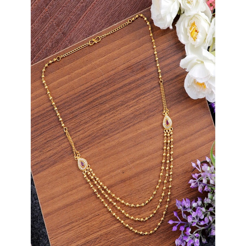 UNIVERSITY TRENDZ Gold-Plated Layered Necklace