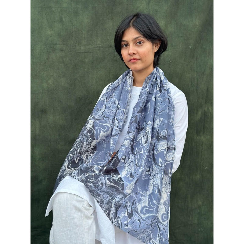 BUTA BUTI Women Abstract Printed Cotton Scarf