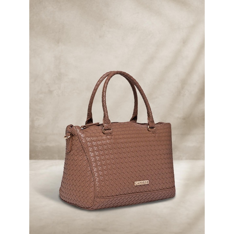 Caprese Eleana Women Mud Large Satchel Bag