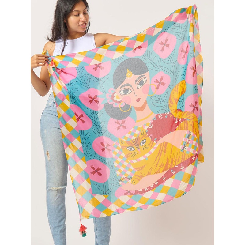 Chumbak Women Cat Lady Scarf