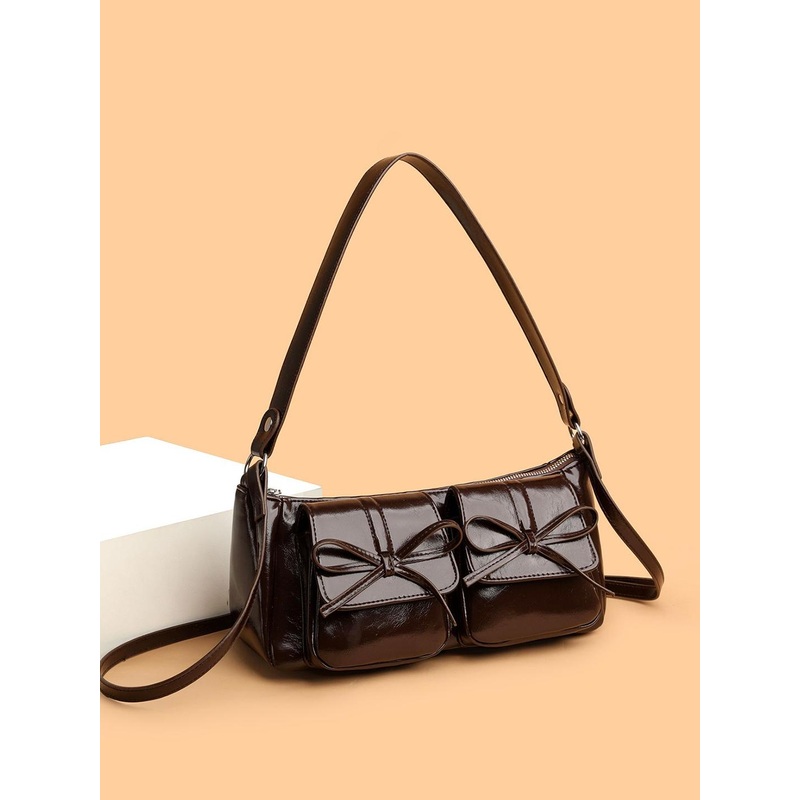 Diva Dale Women Solid Structured Bow Detail Sling Bag