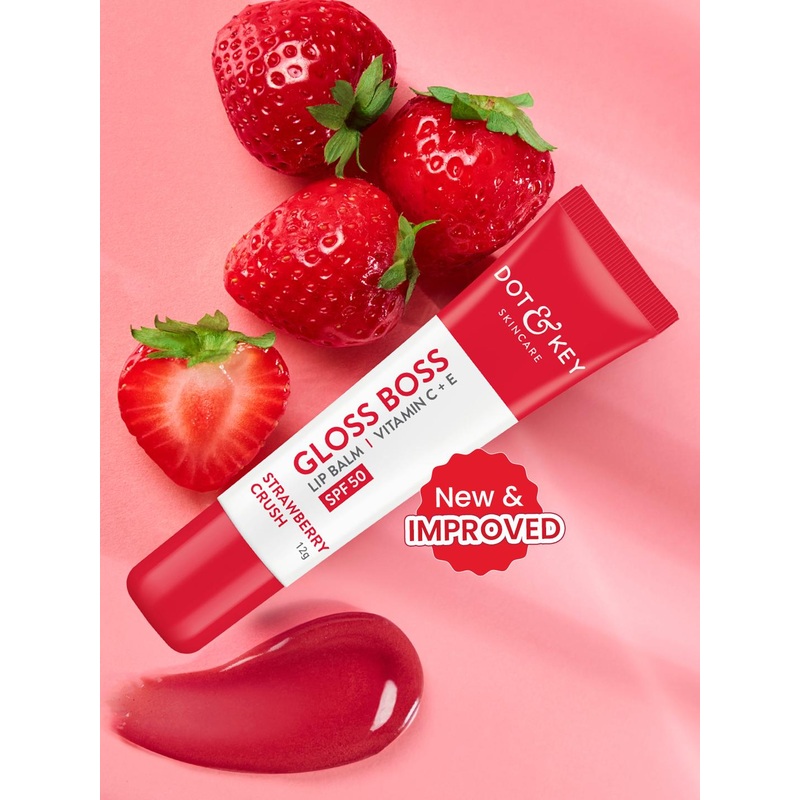 DOT & KEY Gloss Boss Vitamin C+E Tinted Lip Balm with SPF 50 12 g – Strawberry Crush