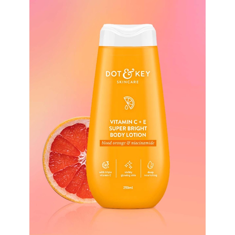 DOT & KEY Vitamin C + E Super Bright Body Lotion with Bloody Orange & Niacinamide – 250ml