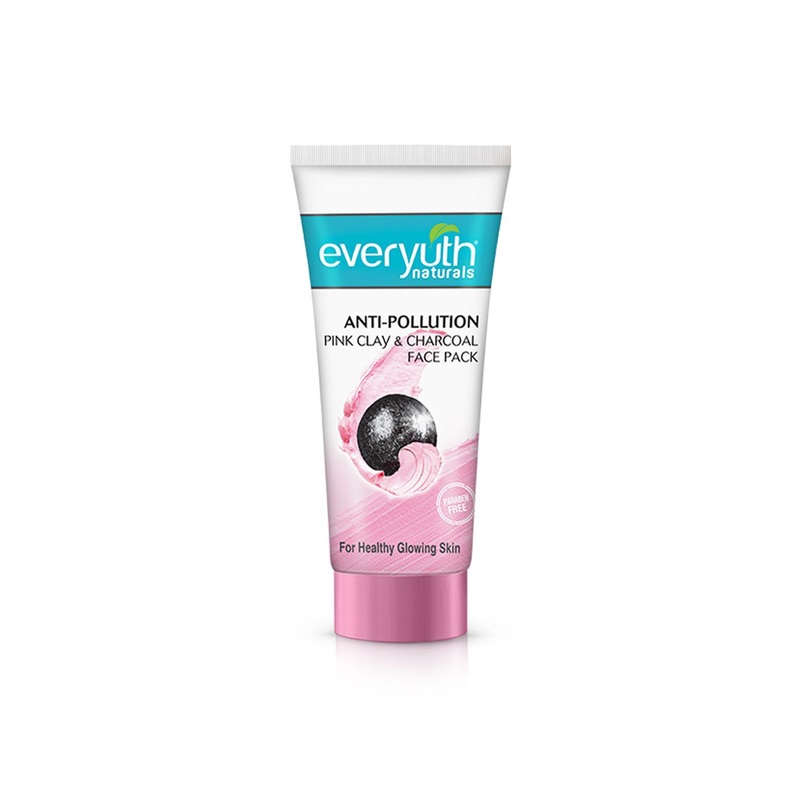 everyuth Naturals Anti Pollution Pink Clay & Charcoal Face Pack For Oily & Dry Skin – 50g