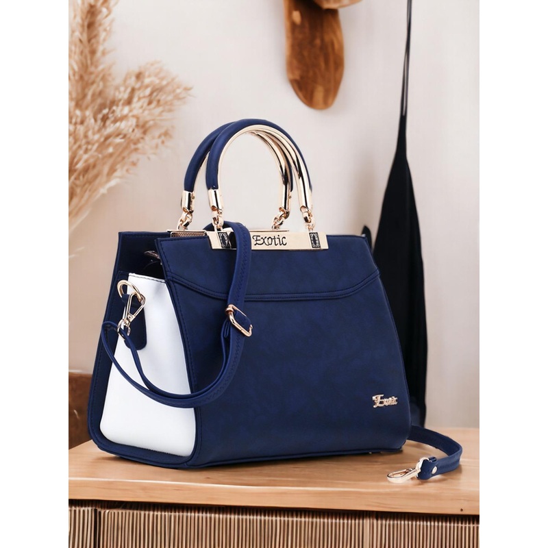 Exotic Blue PU Structured Handheld Bag