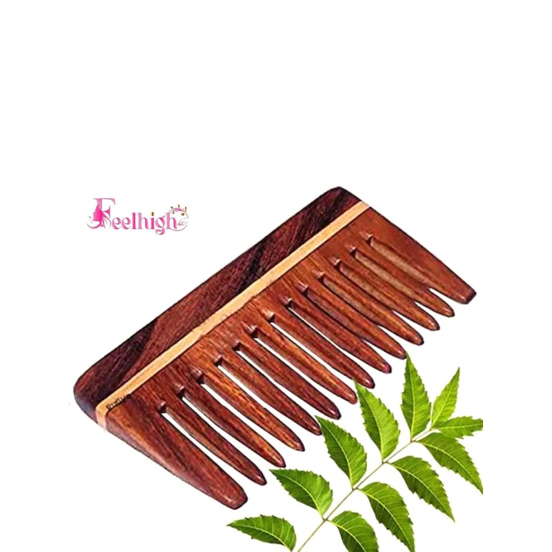 FEELHIGH Natural Wooden Neem Hair Comb