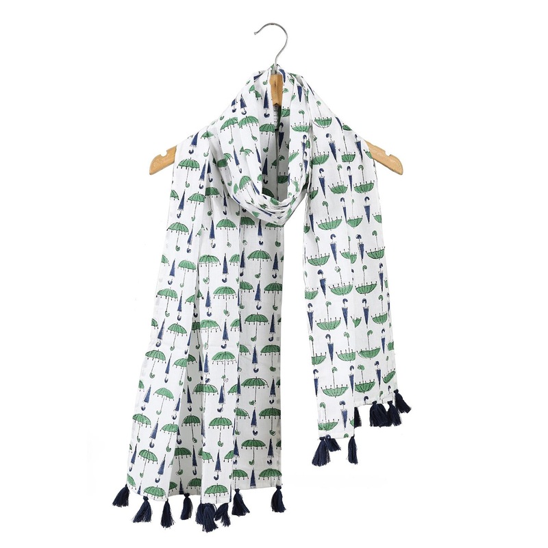 HANDICRAFT PALACE Women Printed Cotton Tasseled Scarf