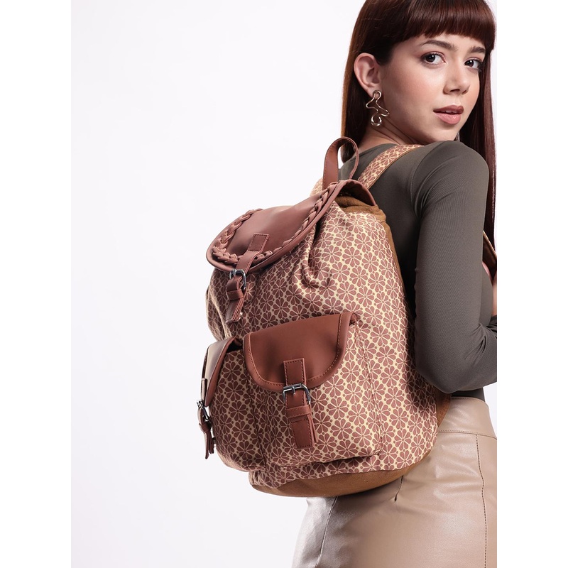 Mast & Harbour Women Graphic Tasselled Backpack