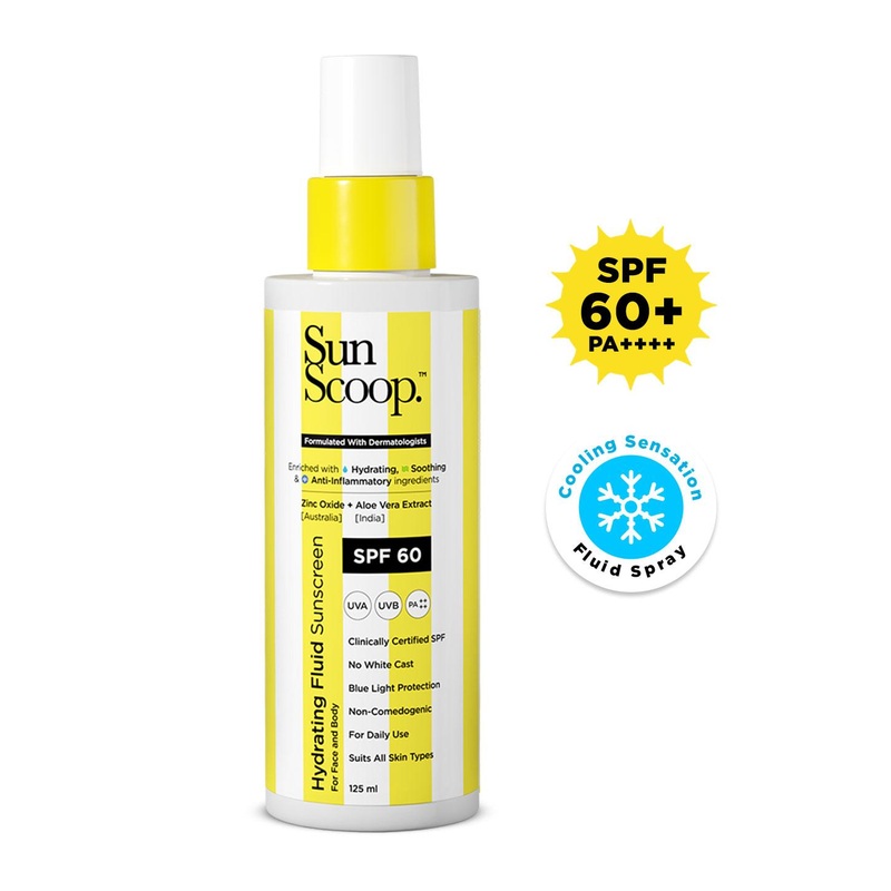 SunScoop Hydrating Fluid Sunscreen SPF 60 PA++++ With UV Filter Zinc Oxide – 125ml
