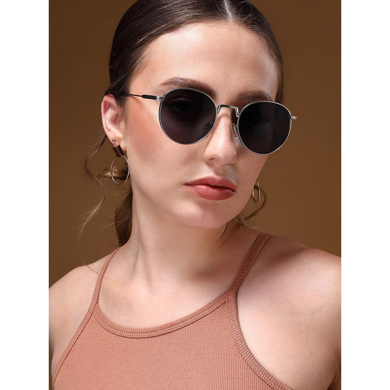 Voyage Women Round Sunglasses with UV Protected Lens-2038WMG3051