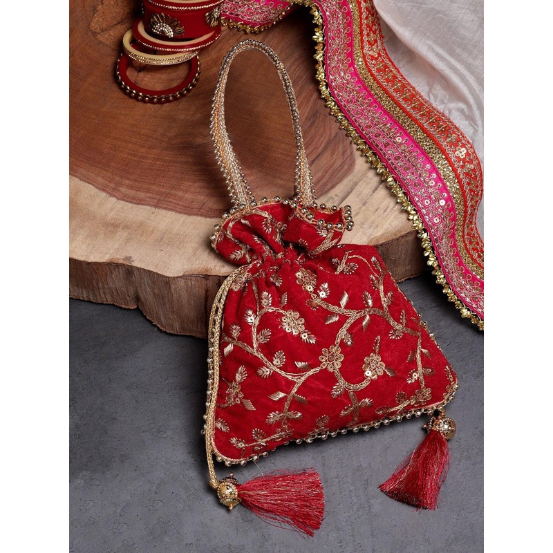 Anekaant Floral Embroidered Potli