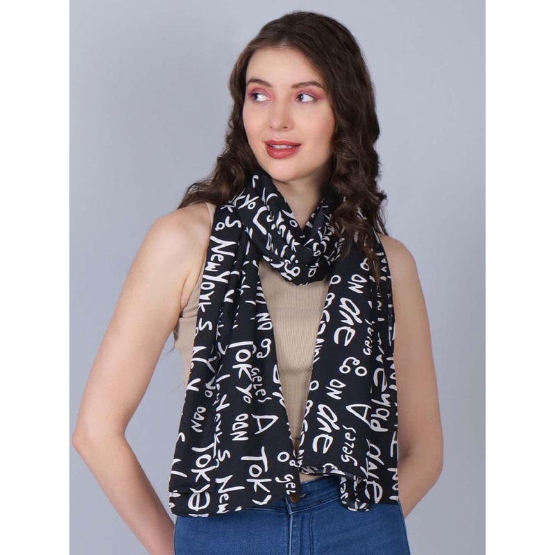 Anouk Women Black Printed Scarf